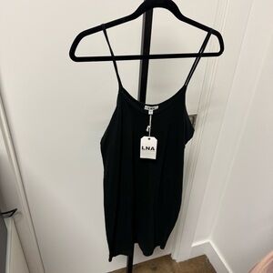 LNA Black Cold Shoulder dress with Spaghetti Straps